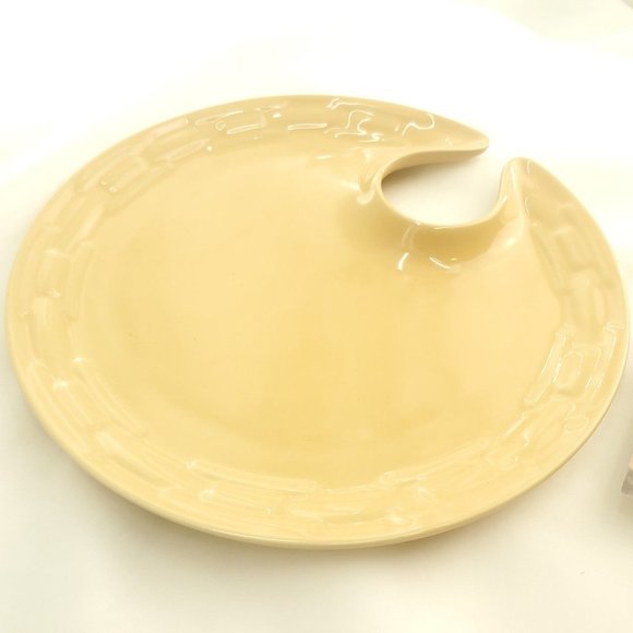 Longaberger 3219650 Butternut Ceramic Pottery Woven Traditions Wine Dine Plate - Picture 2 of 9